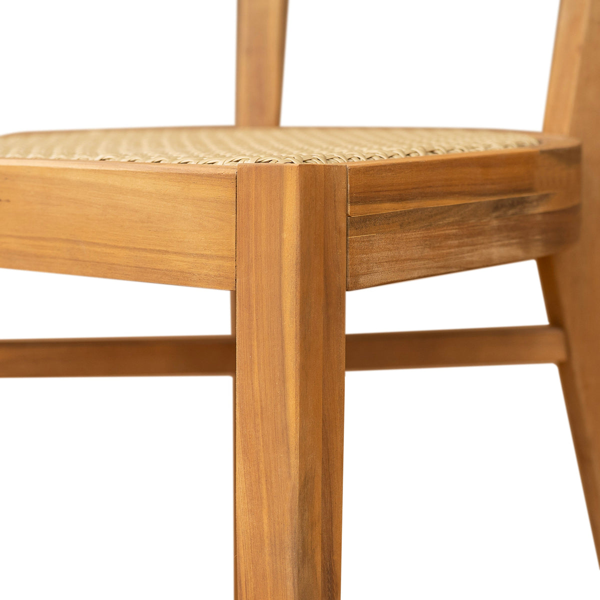 Netro Acacia Wood Dining Chair with Light Brown Wicker, outdoor furniture by HouseOfZazla on Tampa Home & Garden Store