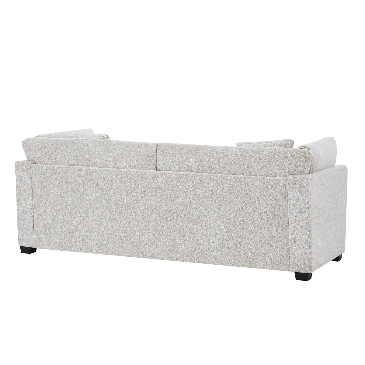 Compact Modern Flared Chenille Beige Sofa