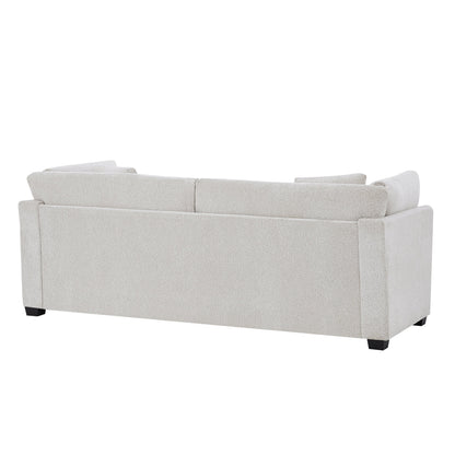 Compact Modern Flared Chenille Beige Sofa