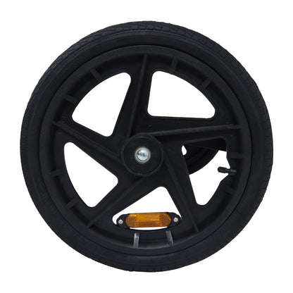 Outdoor pet trailer wheel 16-inch by HouseOfZazla with black rim and reflector on Tampa Home & Garden Store