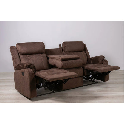 Sonet Domino Reclining Sofas by Unique Piece Furniture in brown fabric on Tampa Home & Garden Store