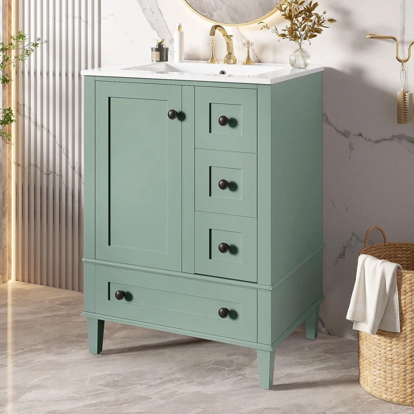 Bathroom Vanity With Basin and Soft Close Drawers