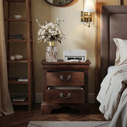 Nightstand With Two Drawers Classic Design