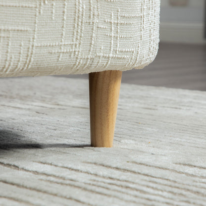 End-of-Bed Bench, ivory textured fabric with light wood leg, 77.17-inch wide, HouseOfZazla on Tampa Home & Garden Store