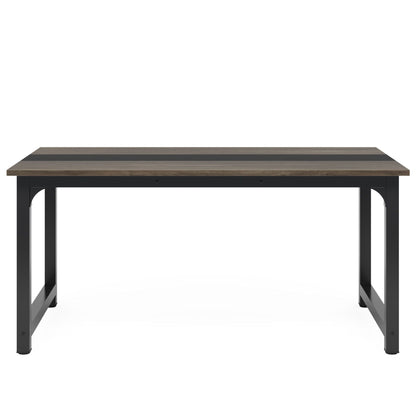 Large Computer Desk with Steel Frame and Feet