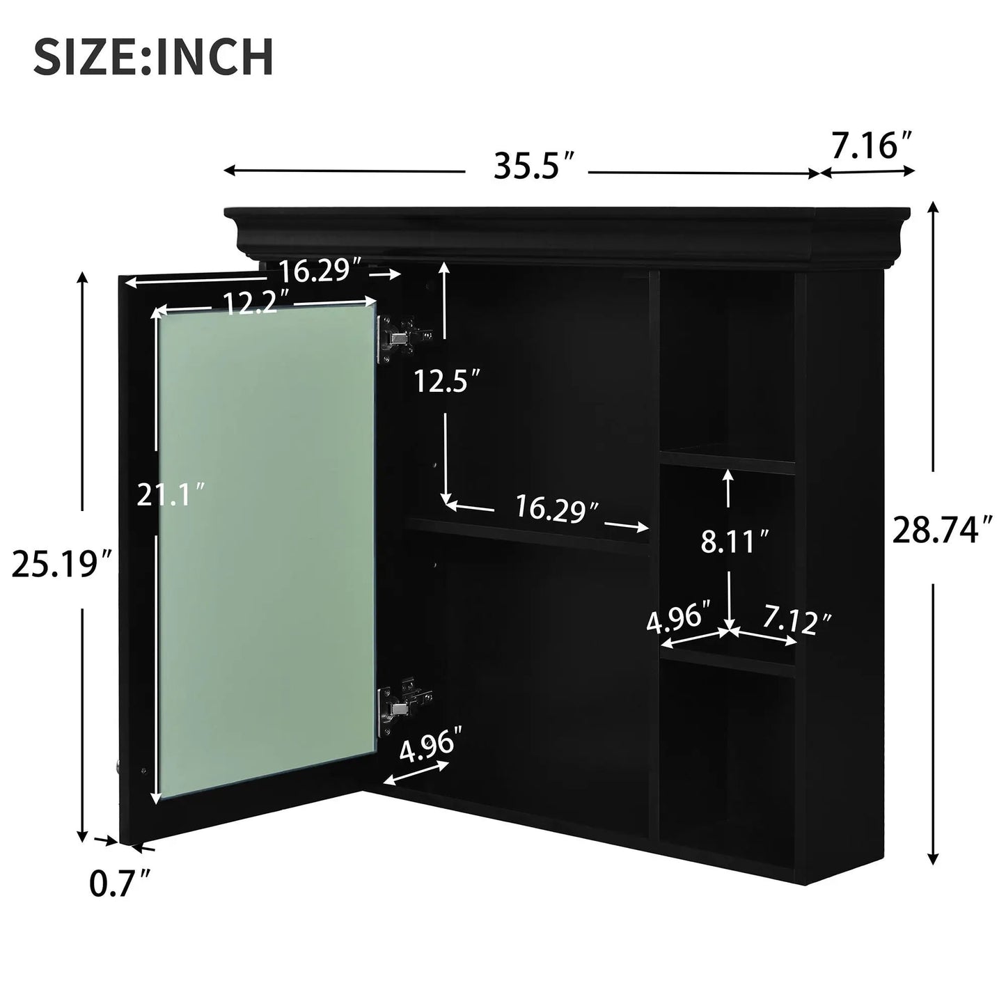 Wall Mounted Bathroom Storage Cabinet With Mirror