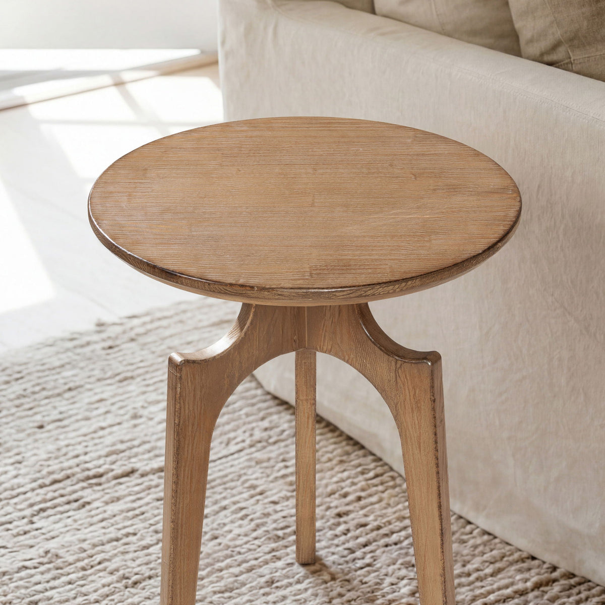 Antique brown round side table with reclaimed pine top and pedestal base by HouseOfZazla on Tampa Home & Garden Store