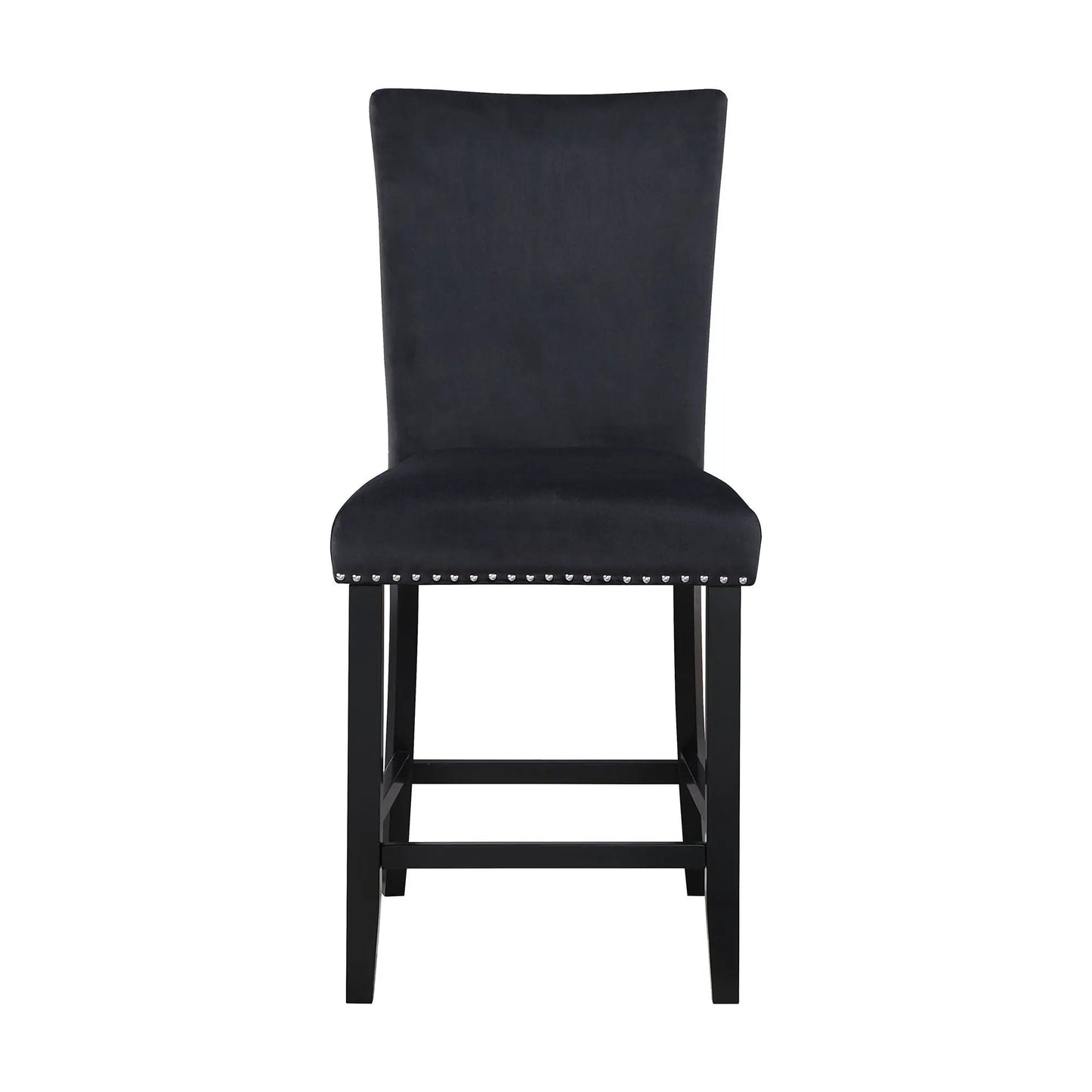 Mikha Bar Stools Set of Two in Black Velvet