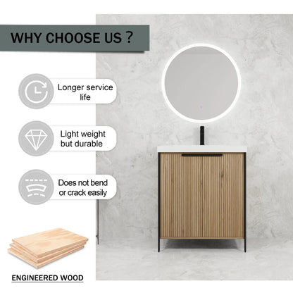 Modern Freestanding Vanity With Resin Sink