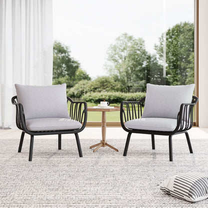 Huron Outdoor Resin Club Chair Set of Two