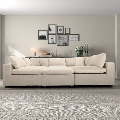 Hayward Modular Sectional Sofa Ivory by HouseOfZazla in a neutral living room on Tampa Home & Garden Store