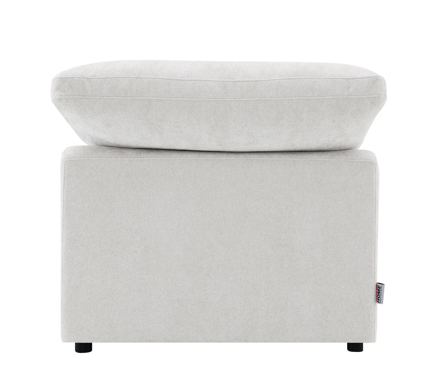 Naveen modular sectional ottoman, light gray fabric, Unique Piece Furniture tag visible on Tampa Home & Garden Store