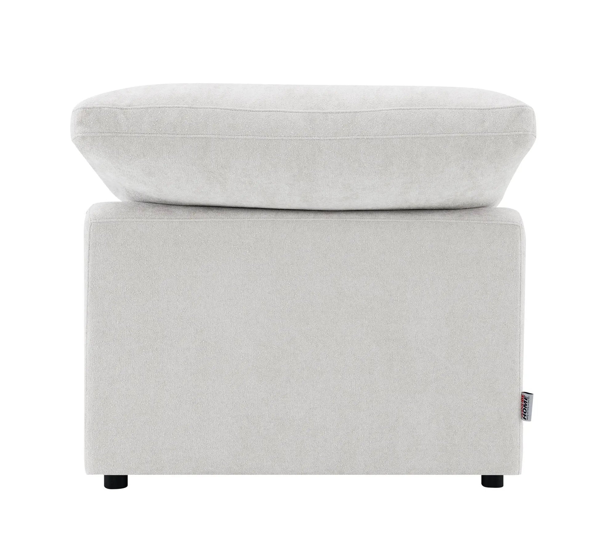 Naveen modular sectional ottoman, light gray fabric, Unique Piece Furniture tag visible on Tampa Home & Garden Store