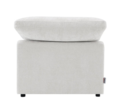 Naveen modular sectional ottoman, light gray fabric, Unique Piece Furniture tag visible on Tampa Home & Garden Store