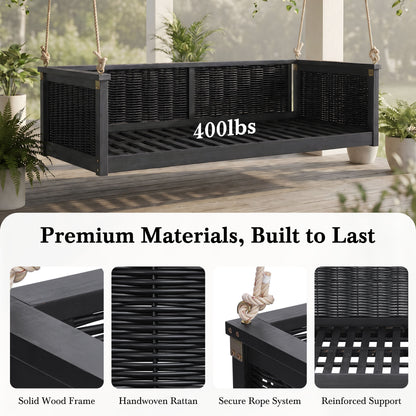 Premium Acacia Wood Outdoor Twin Swing Bed