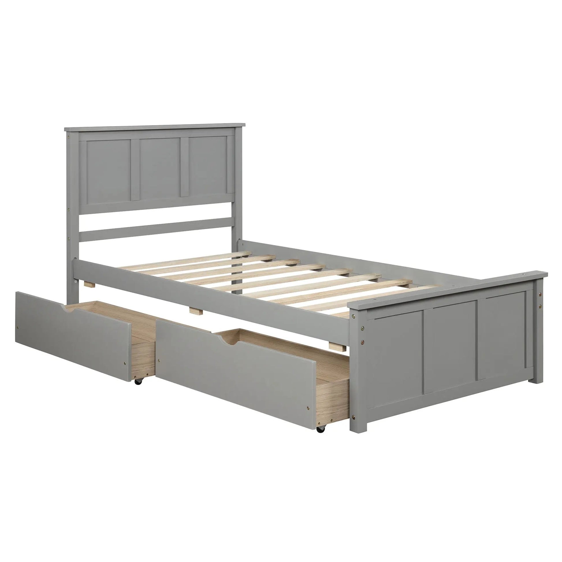 Platform storage bed with 2 wheel-base drawers in gray Unique Piece Furniture on Tampa Home & Garden Store