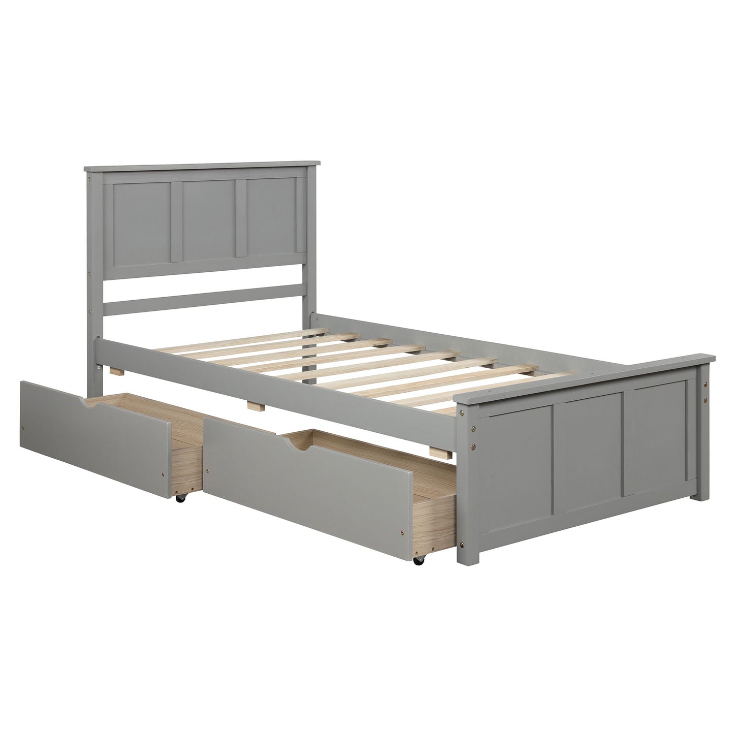Twin Platform Bed With Two Storage Drawers