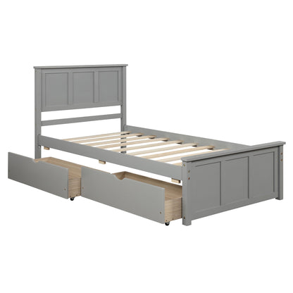 Twin Platform Bed With Two Storage Drawers