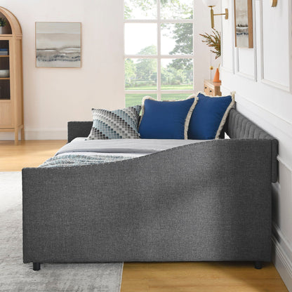 Upholstered Tufted Daybed with Storage Drawers