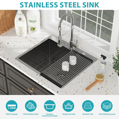 Topmount Sink 16 Gauge and Single Bowl Steel