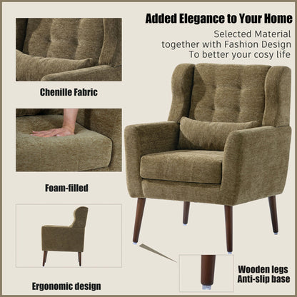 Modern Padded Accent Chair and Extra Pillow