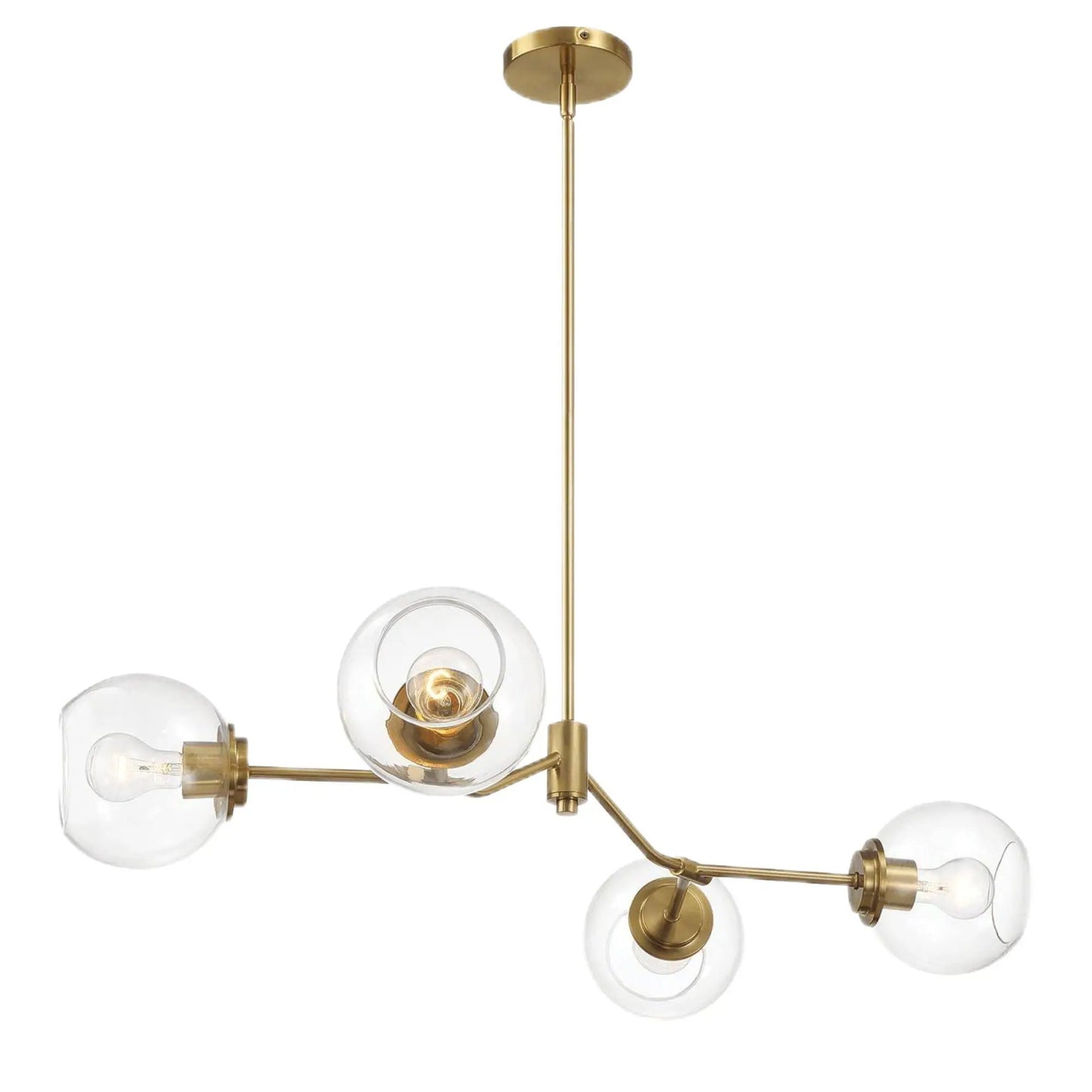 Jewel 4 Lights Chandelier In Clear Gold Fixture