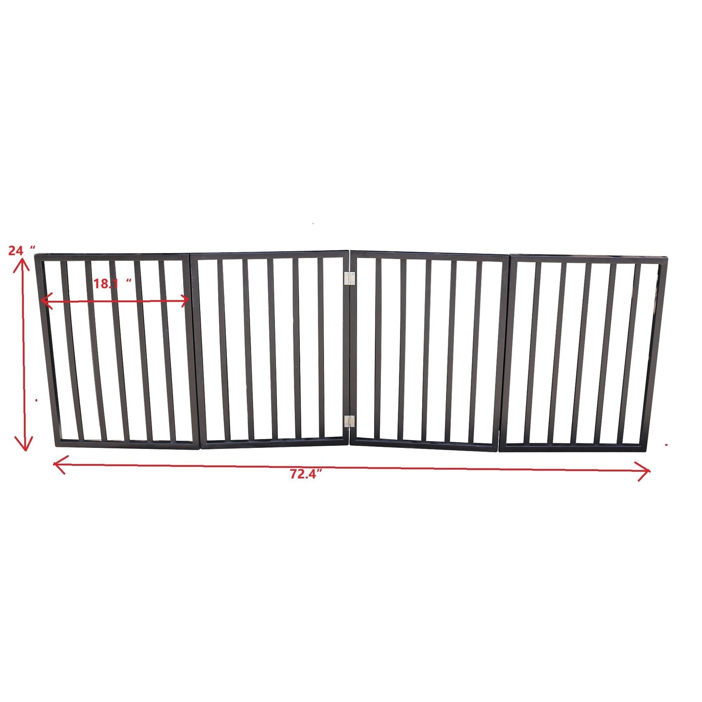 Pet Gate dark brown folding freestanding gate for doorways and stairs 72.4 inches wide on Tampa Home & Garden Store
