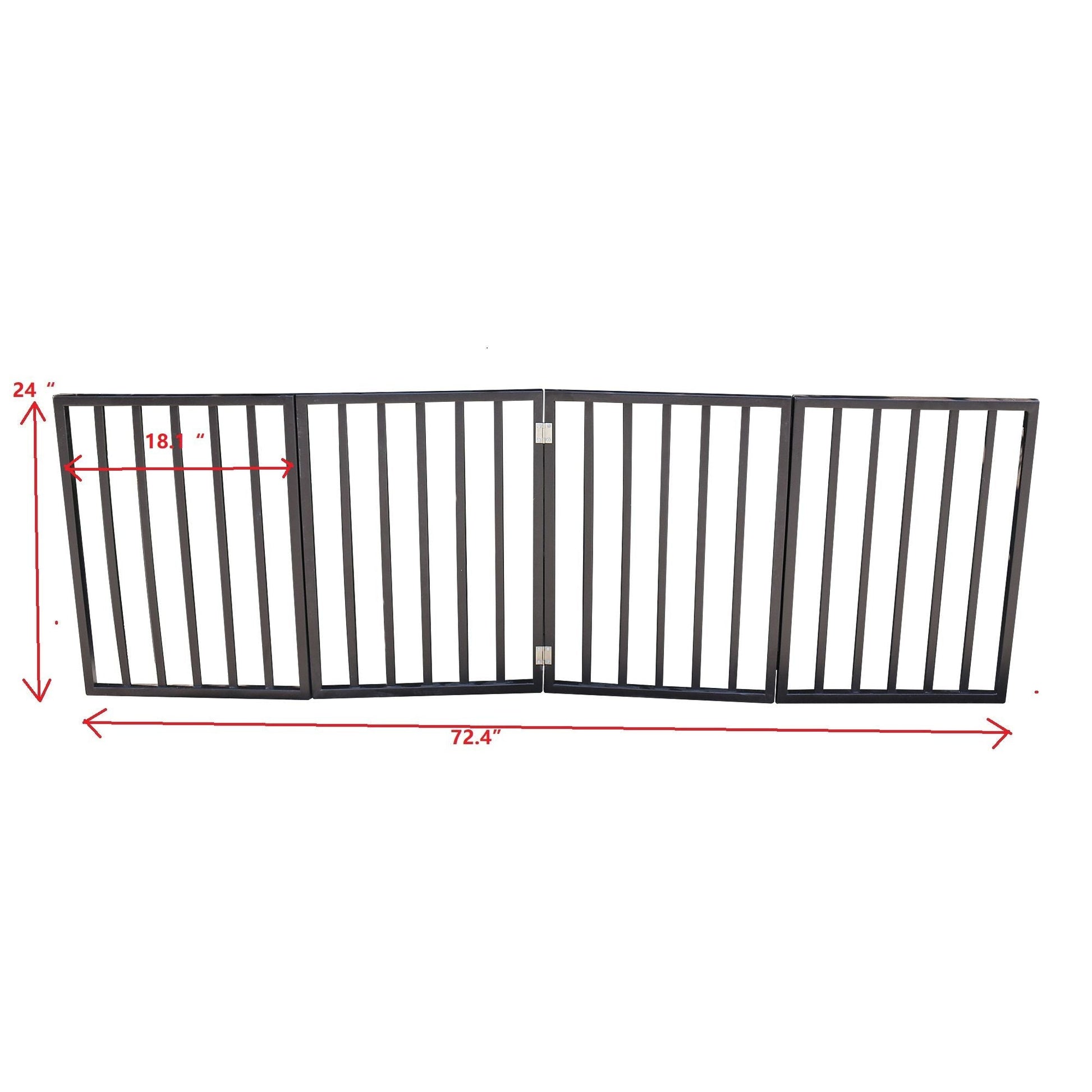 Pet Gate dark brown folding freestanding gate for doorways and stairs 72.4 inches wide on Tampa Home & Garden Store