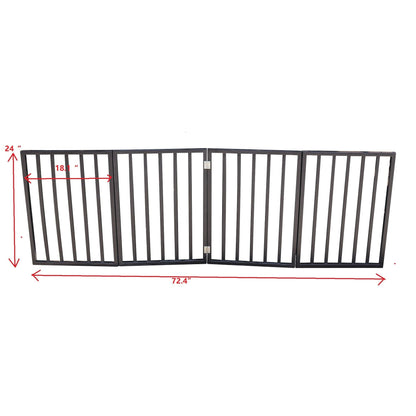 Pet Gate dark brown folding freestanding gate for doorways and stairs 72.4 inches wide on Tampa Home & Garden Store