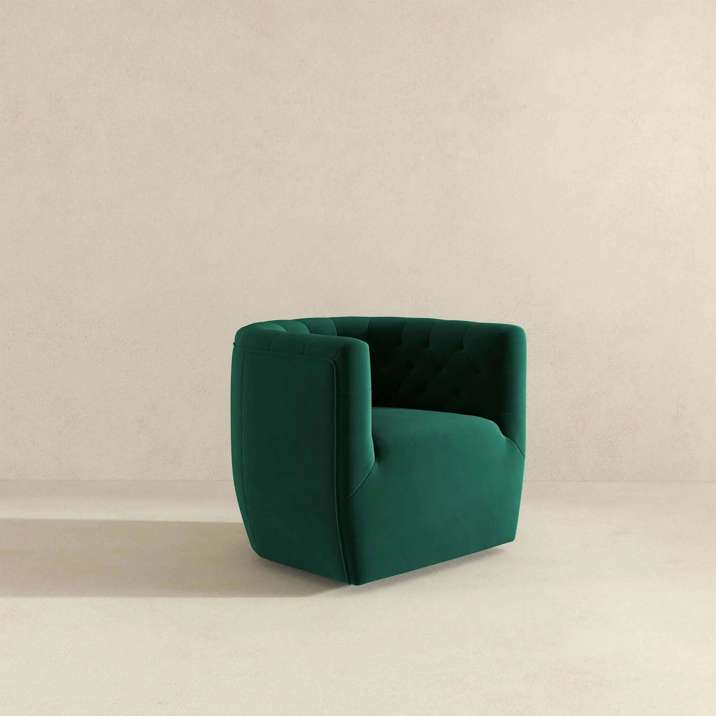 Delaney swivel chair emerald green velvet tufted back Unique Piece Furniture on Tampa Home & Garden Store
