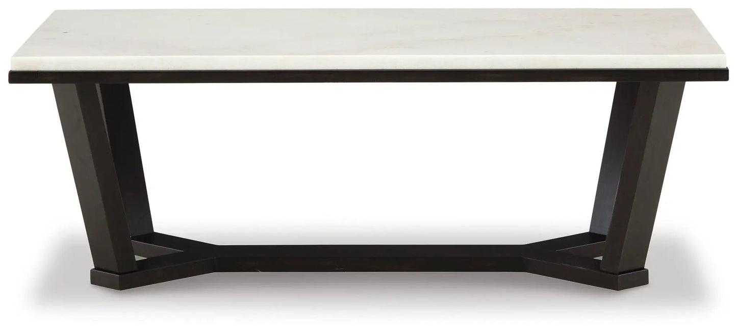 Fostead Rectangular Cocktail Table White Espresso