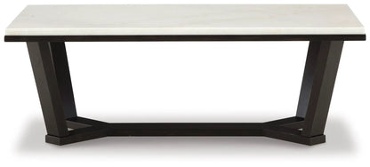 Fostead Rectangular Cocktail Table White Espresso