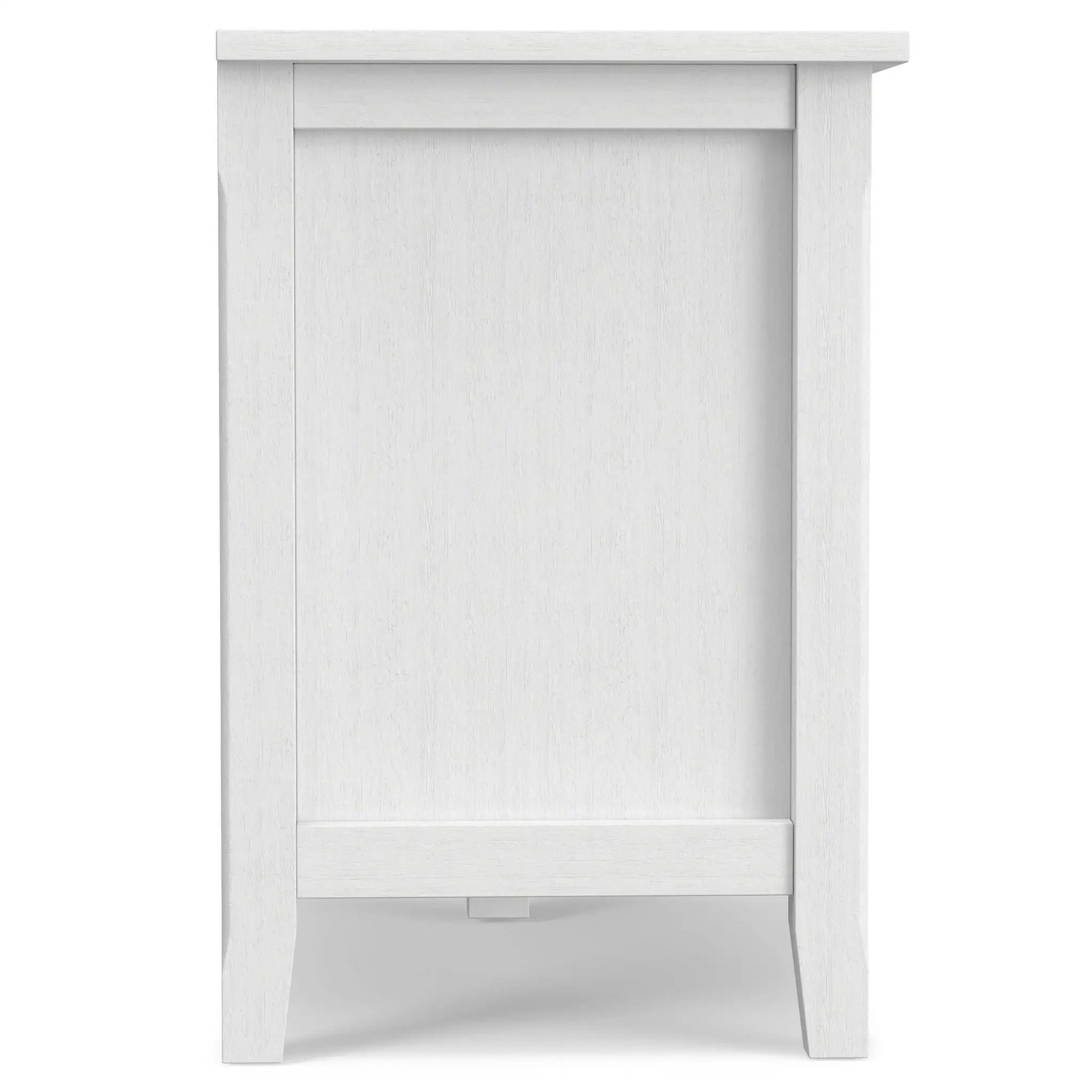 TV media stand Warm Shaker handcrafted in whitewashed wood with paneled sides on Tampa Home & Garden Store