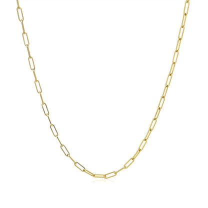14K yellow gold paperclip chain necklace 1.5mm by Bids.com on Tampa Home & Garden Store