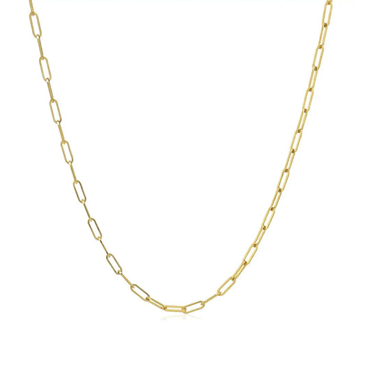 14K yellow gold paperclip chain necklace 1.5mm by Bids.com on Tampa Home & Garden Store
