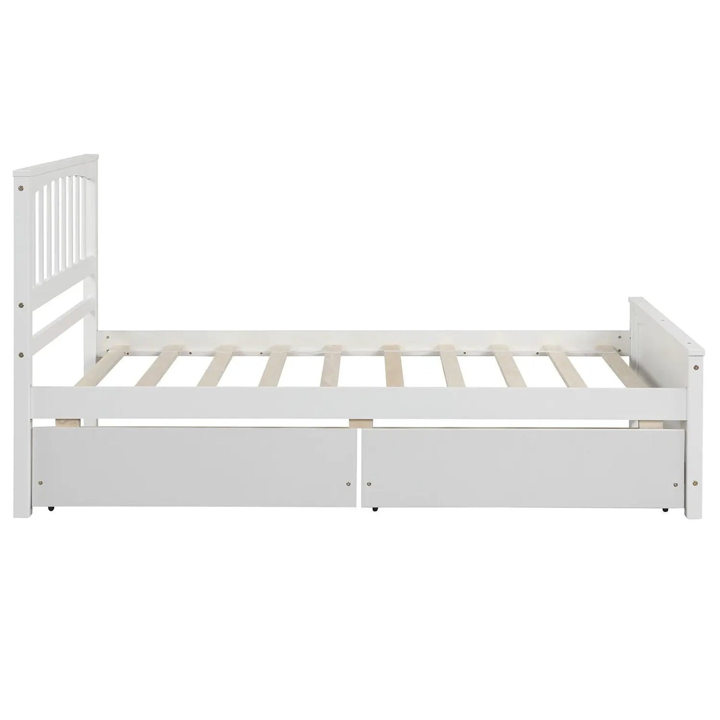 Platform Bed with Two Drawers Built from Pine