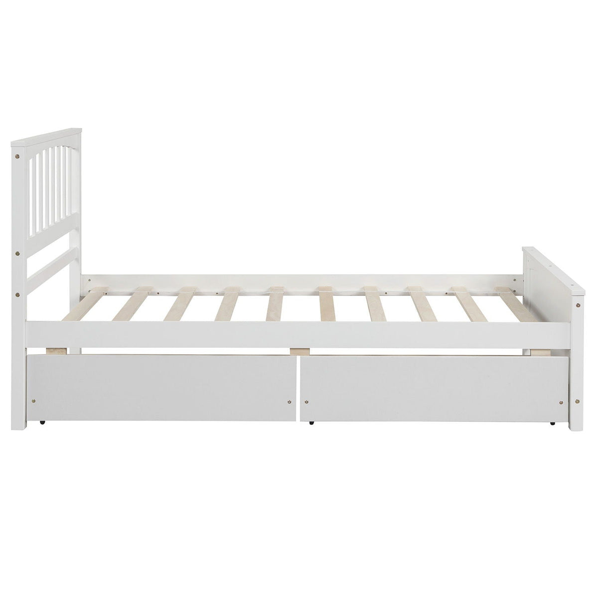 Solid Wood Platform Bed and Two Storage Drawers