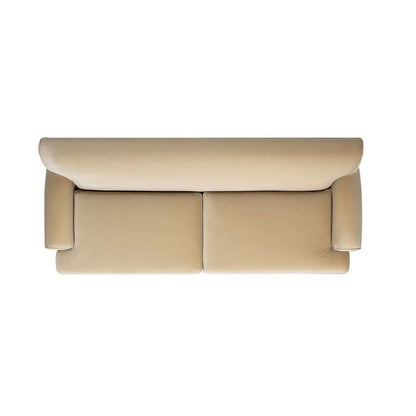 Alana Lawson two-cushion tightback sofa beige leather stationary by Unique Piece Furniture on Tampa Home & Garden Store