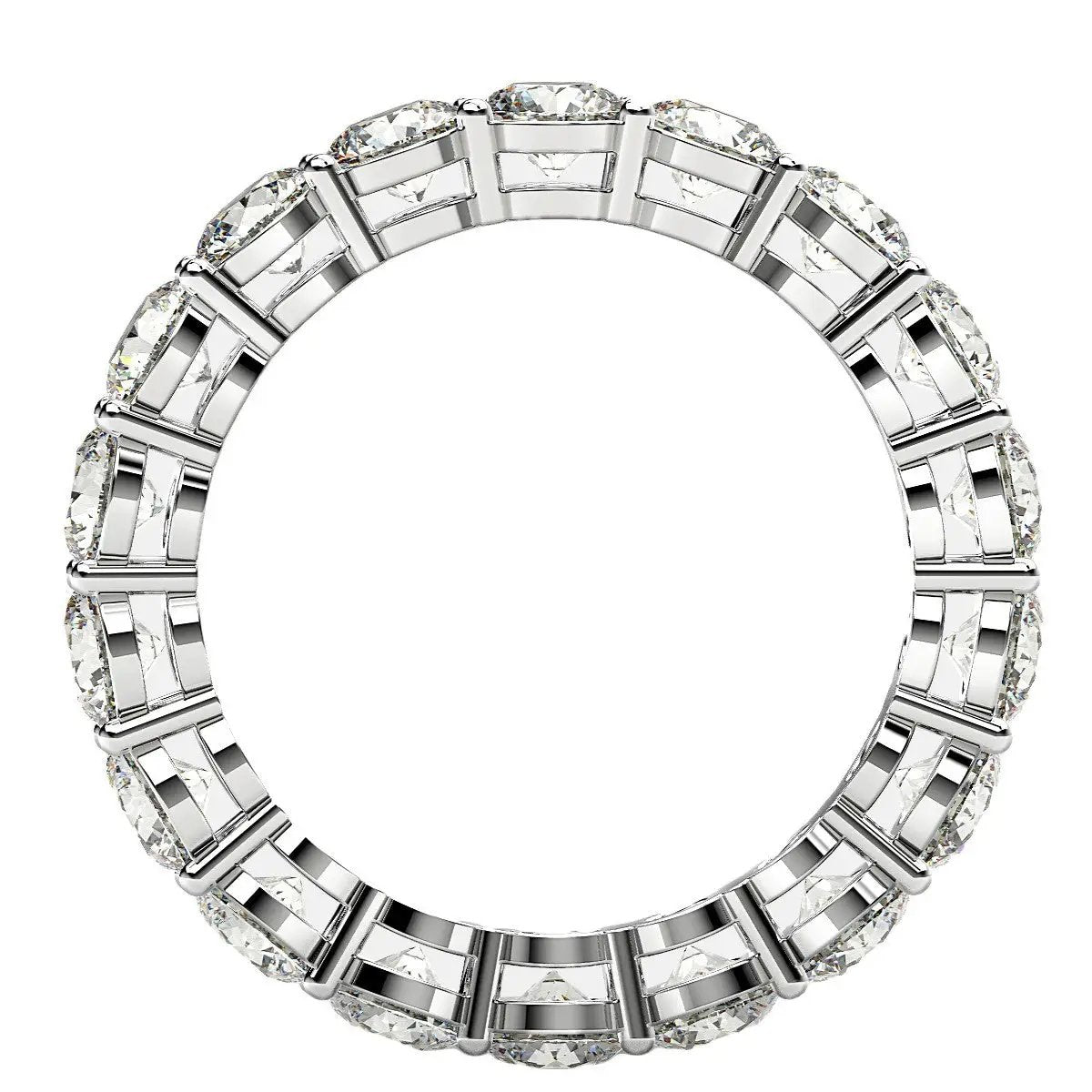 Round cut lab grown diamond eternity ring in 14k white gold, 2 cttw FG/VS2, Bids.com on Tampa Home & Garden Store