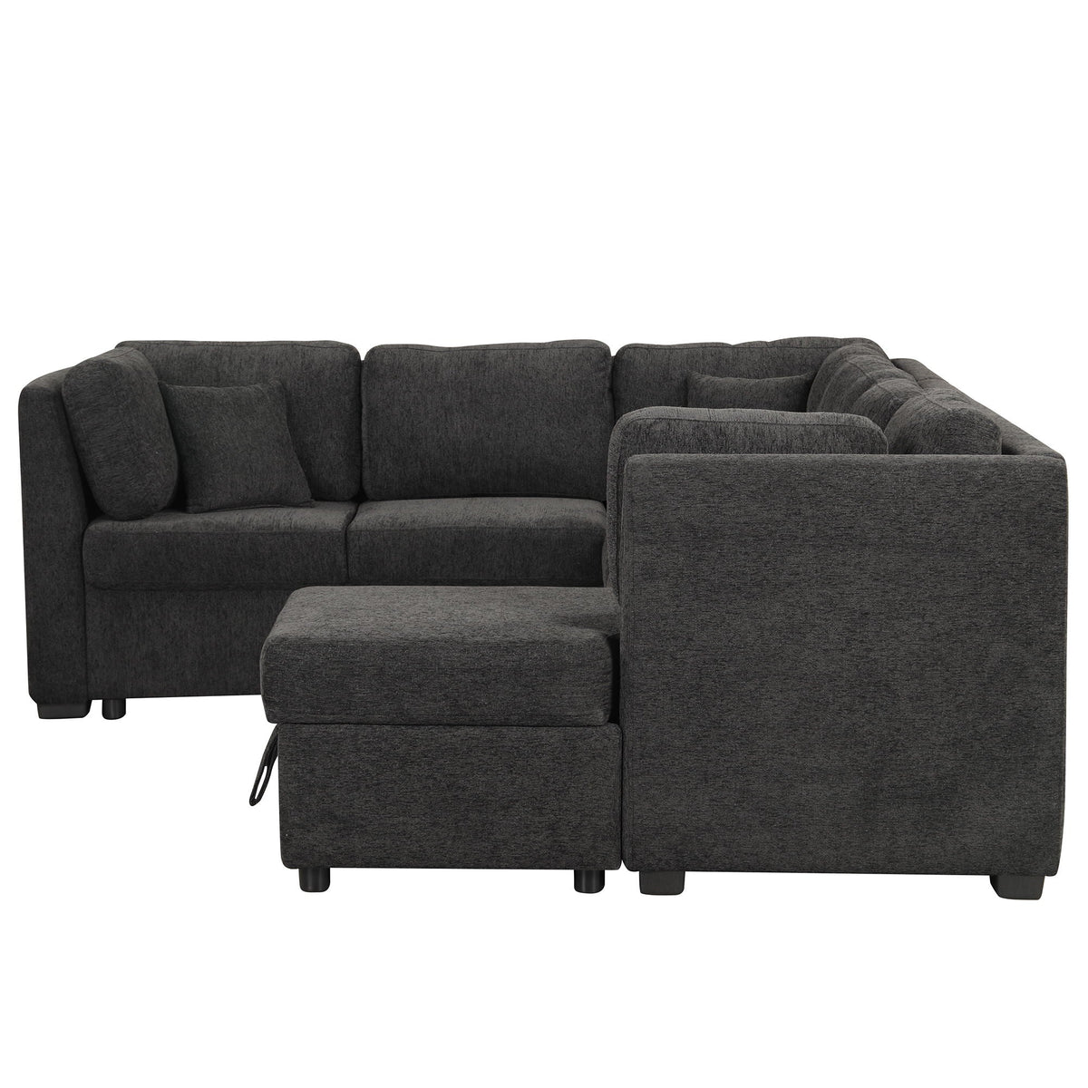 U-shaped sleeper sectional sofa with pull-out bed, storage chaise, USB ports and power sockets on Tampa Home & Garden Store