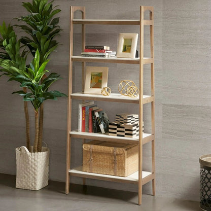 Parker Bookcase with Five Shelves Off White
