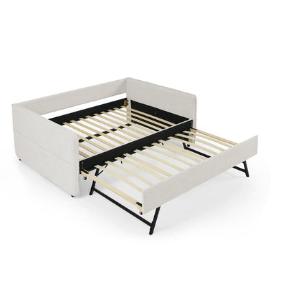 Upholstered Daybed With Pop Up Trundle For Guests