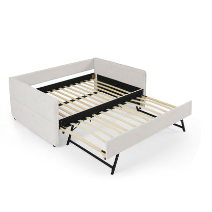 Upholstered Daybed and Pop Up Trundle Frame