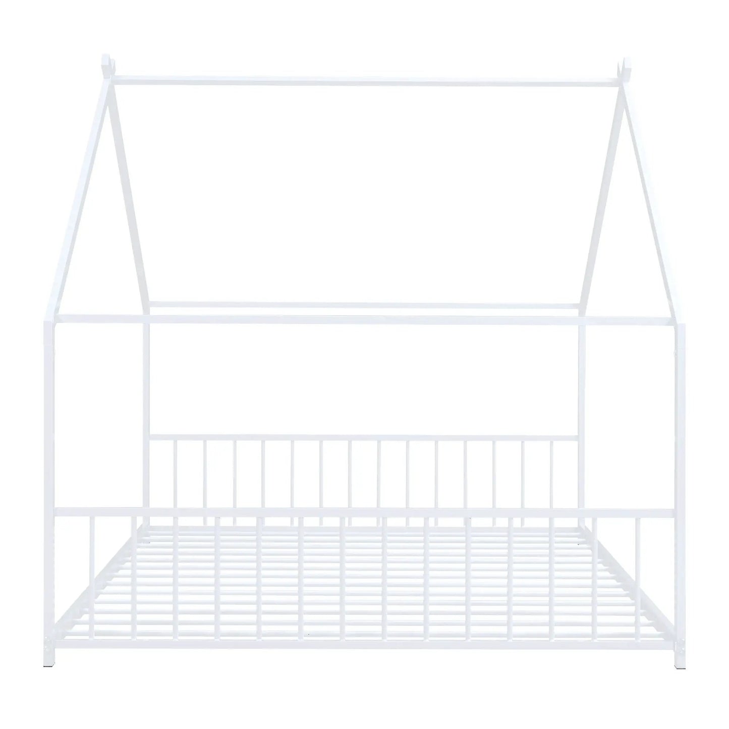 Metal House Bed white metal canopy with house frame, slatted base by Unique Piece Furniture on Tampa Home & Garden Store