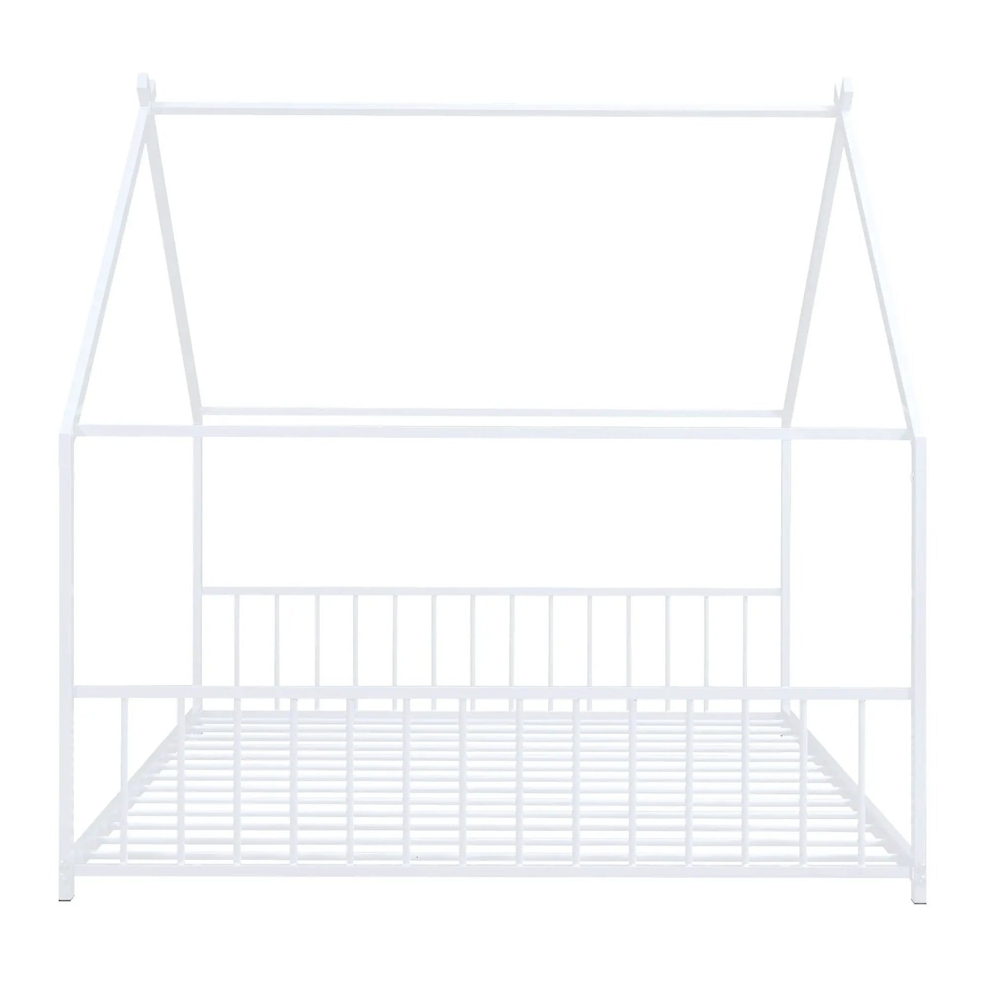 Metal House Bed white metal canopy with house frame, slatted base by Unique Piece Furniture on Tampa Home & Garden Store