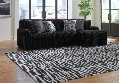 Midnight-Madness Sectional Set, black velvet 4-piece living room set by Unique Piece Furniture on Tampa Home & Garden Store
