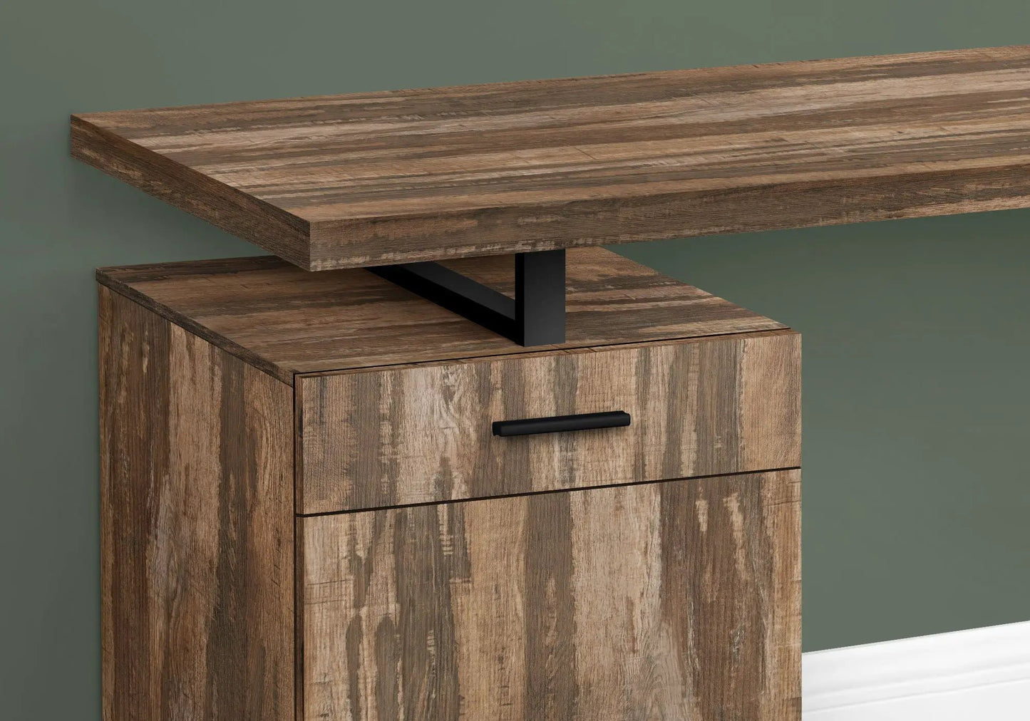 Computer Desk With Left and Right Setup Storage