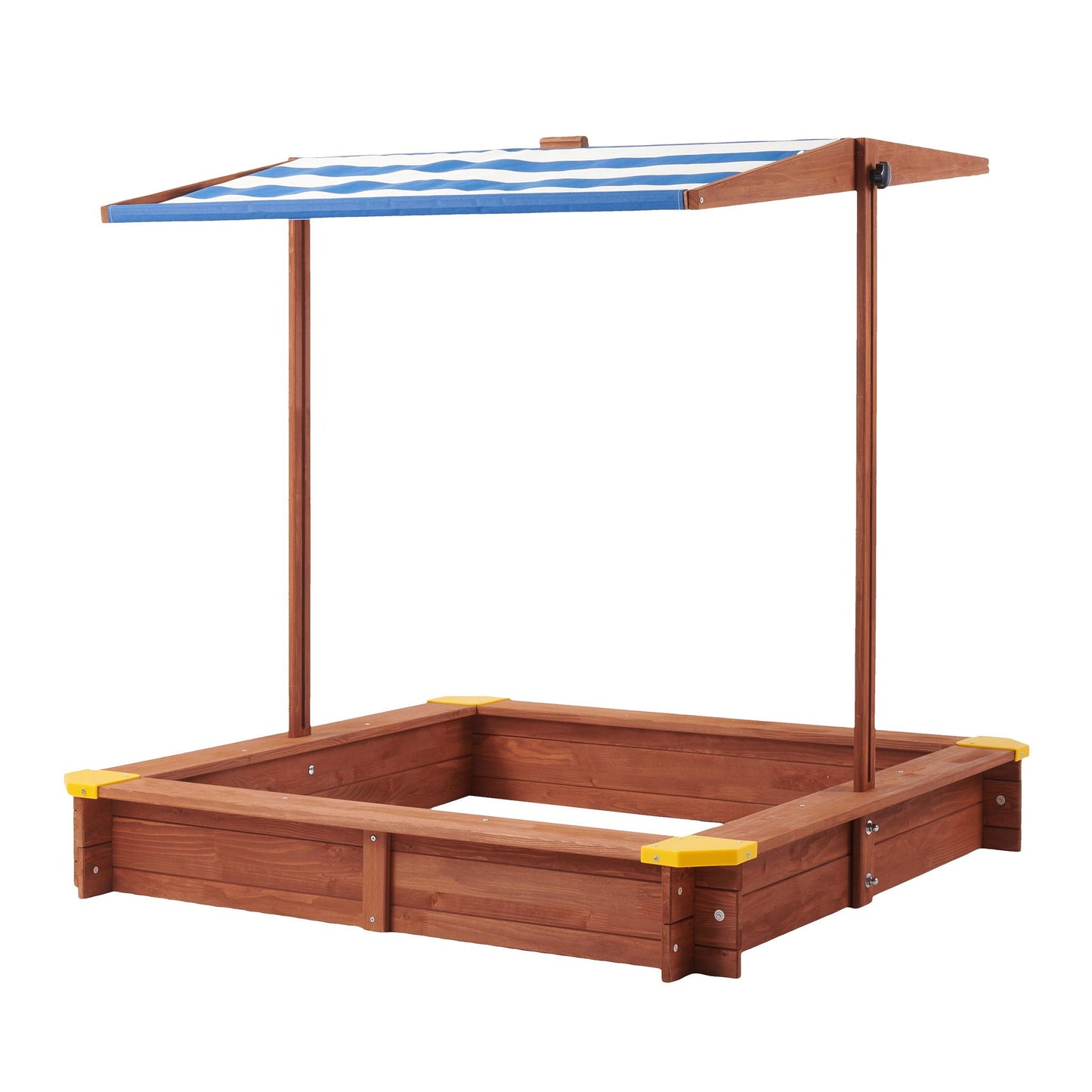 Large Outdoor Wooden Sandbox With Canopy