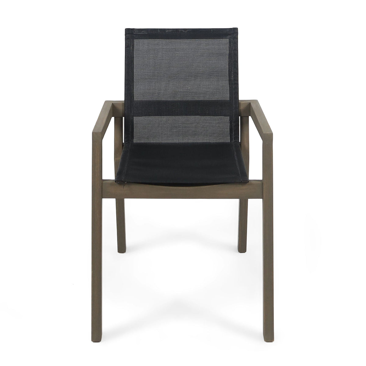 Belfast Dining Chair with mesh seating and acacia wood frame outdoor on Tampa Home & Garden Store