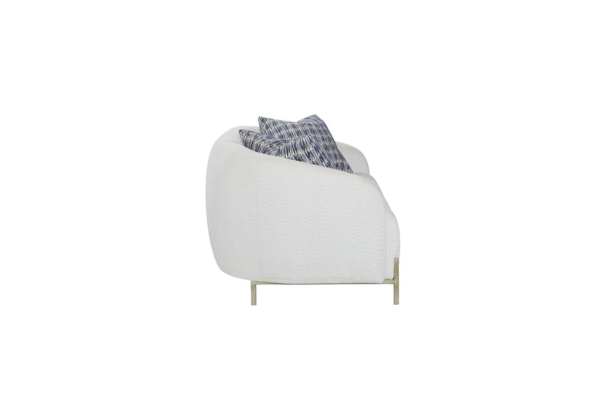 Cozy Rounded Sofa the White and Soft Cushions